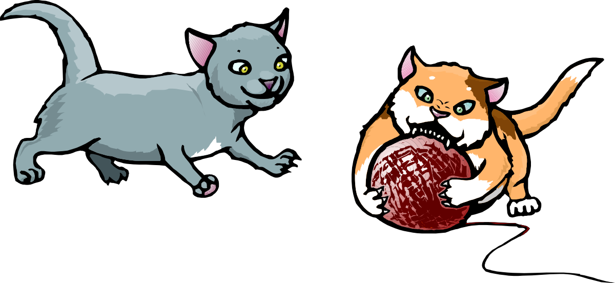 Cats Playing with Yarn: Adorable Clipart for Every Project
