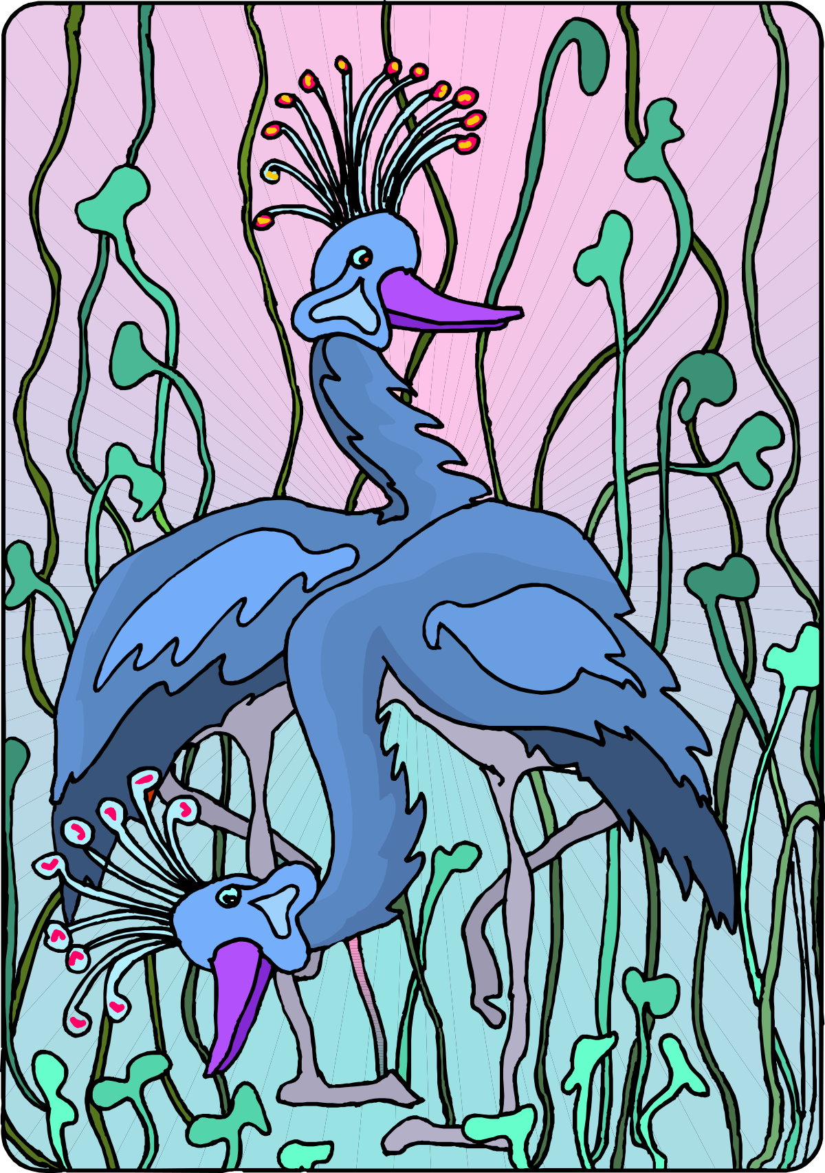 Bird with Flower in Beak - Charming Clipart for Nature Lovers