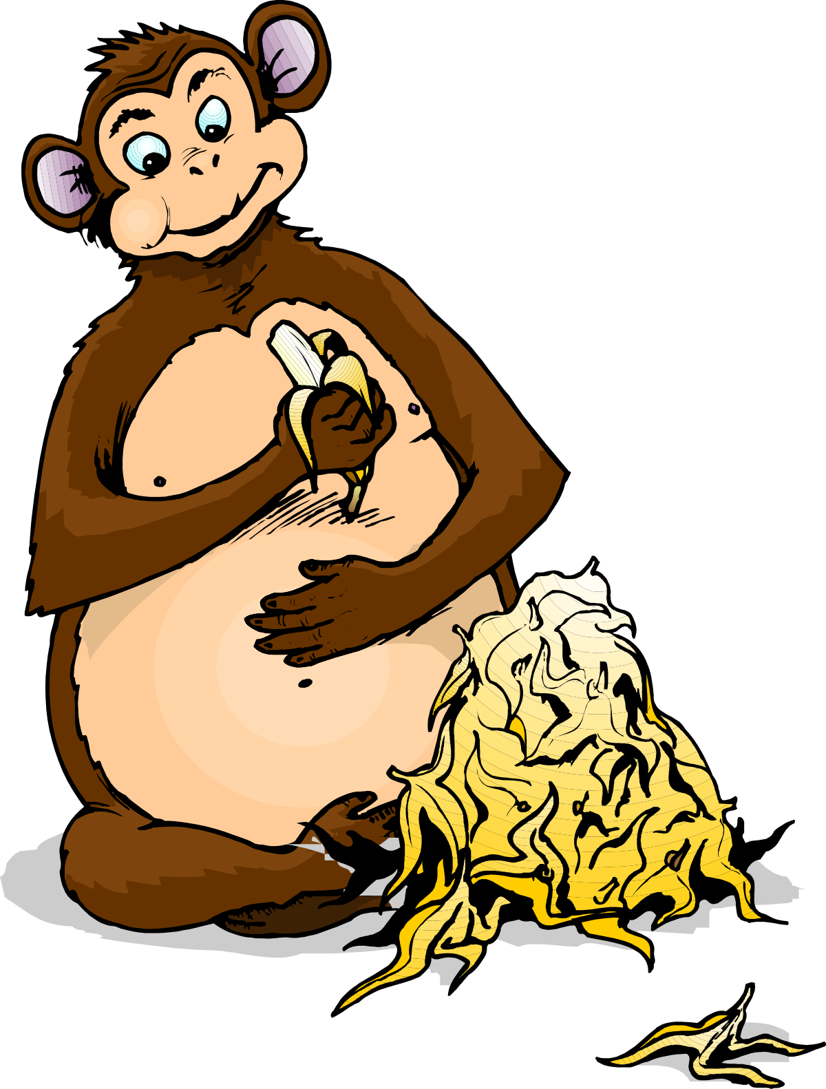 Monkey Eating Banana Clipart - Fun and Whimsical SVG Graphics