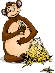Monkey Eating Banana Clipart - Fun and Whimsical SVG Graphics