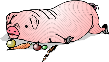 Pig with Carrots Clipart - Playful Farm Scene