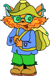 Cartoon Character with Backpack and Hat - Playful Clipart Collection