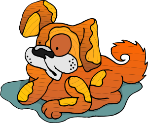 Dog Laying Down on the Ground Clipart - Perfect for Pet Lovers