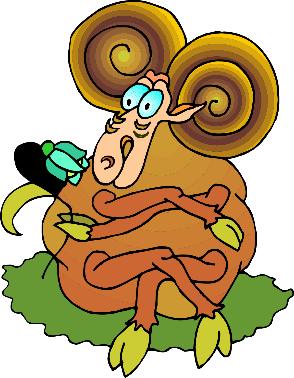 Cartoon Sheep with Green Leaf - Whimsical Clipart for All Uses