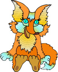 Cartoon Fox Clipart with Blue Eyes and a Big Smile