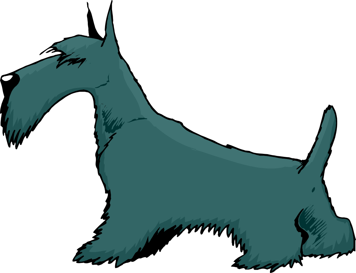 Dog with Long Tail on Black Background - Stunning Clipart Visuals