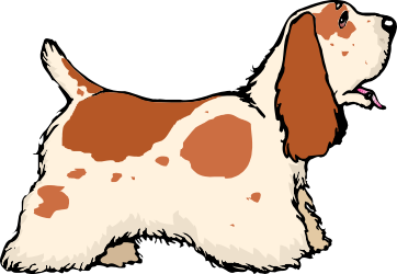 Brown and White Dog with Pink Collar Clipart - Adorable Pet Illustrations