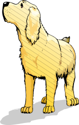 Dog Standing on Black Background - Eye-Catching Clipart