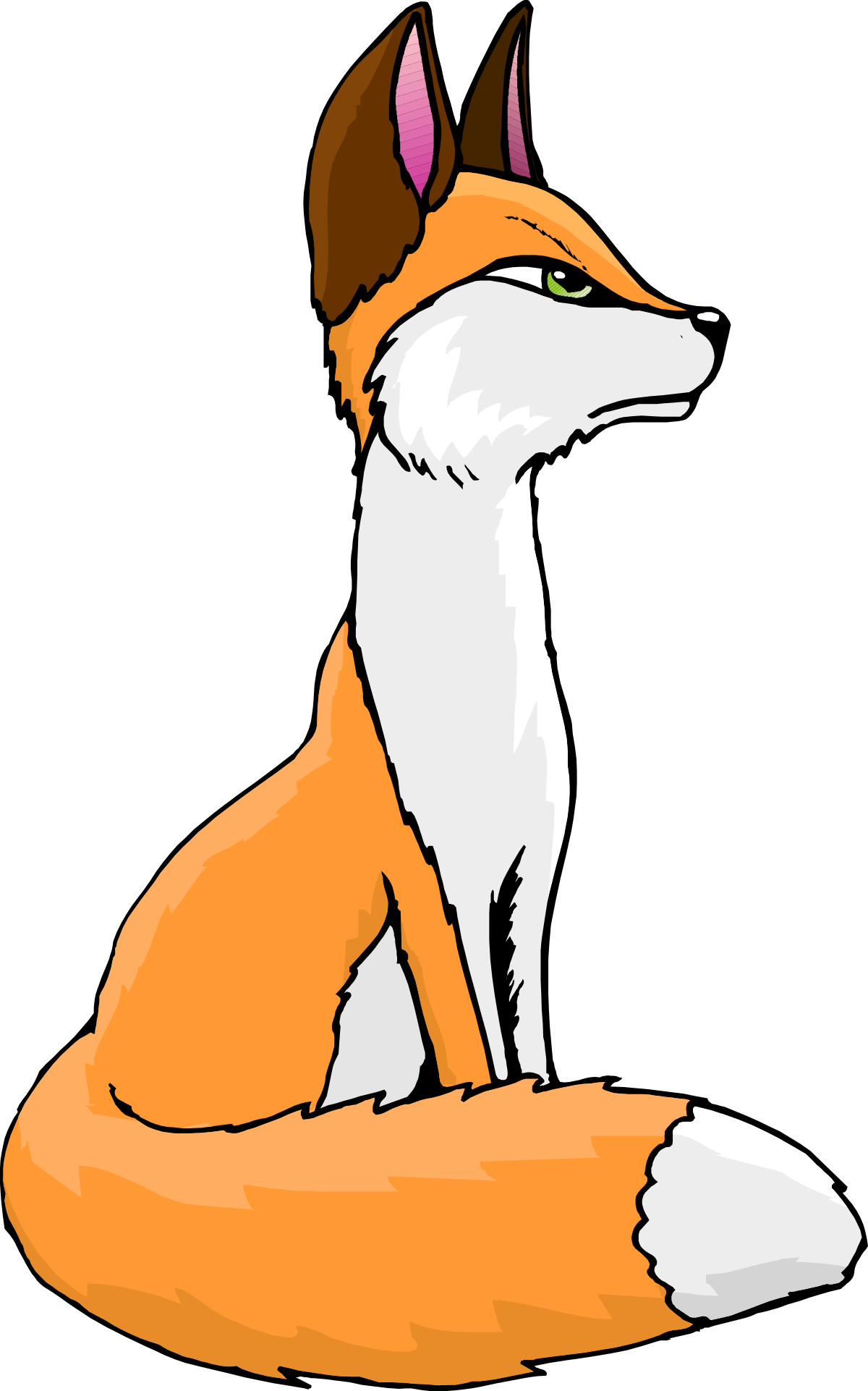 Cartoon Fox Sitting Down - Whimsical Clipart for Every Project