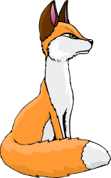Cartoon Fox Sitting Down - Whimsical Clipart for Every Project