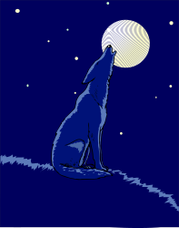 Wolf Howling at Night - Stunning Clipart for Various Uses