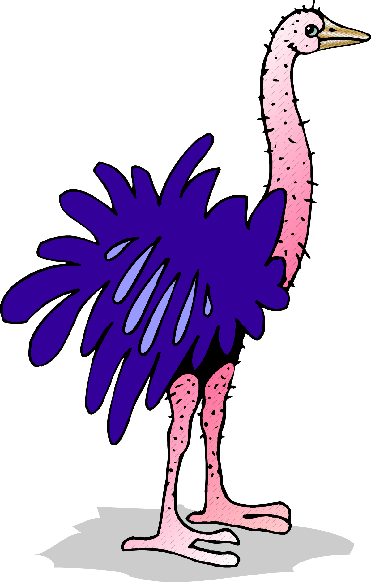 a pink bird with a purple beak and a blue head clip art png transparent Pink Bird with Purple Beak and Blue Head Clipart for Creative Projects