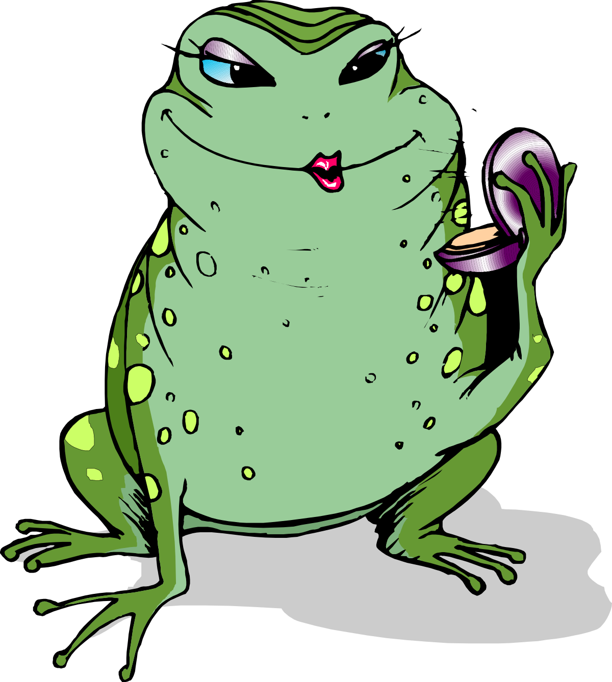 Frog with Butterfly in Mouth - Playful Nature Clipart