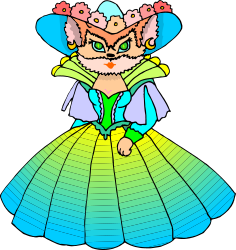 Colorful Cartoon Character with Dress and Hat Clipart