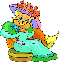 Woman Sitting on a Chair with Cat - Charming Clipart Scene