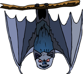Bat with Big Nose and Long Nose Clipart - Whimsical Animal Illustrations