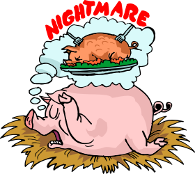 Pig Clipart with Food Plate on Head - Fun and Whimsical Illustration