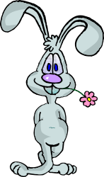 Cartoon Bunny with Flower in Mouth - Playful Clipart for All Occasions