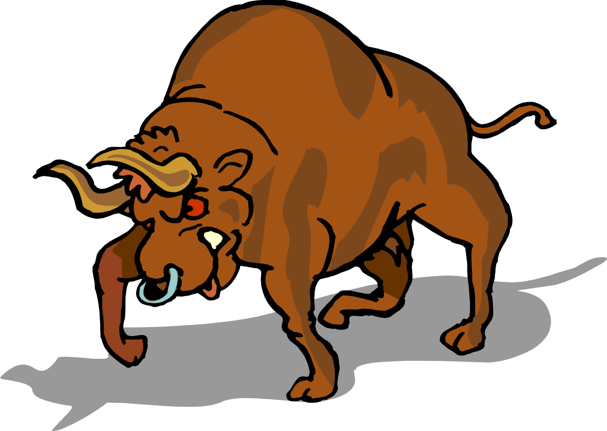 Bull with Long Horn and Tail Clipart - Vivid Graphic for Dynamic Creations
