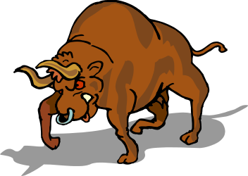 Bull with Long Horn and Tail Clipart - Vivid Graphic for Dynamic Creations