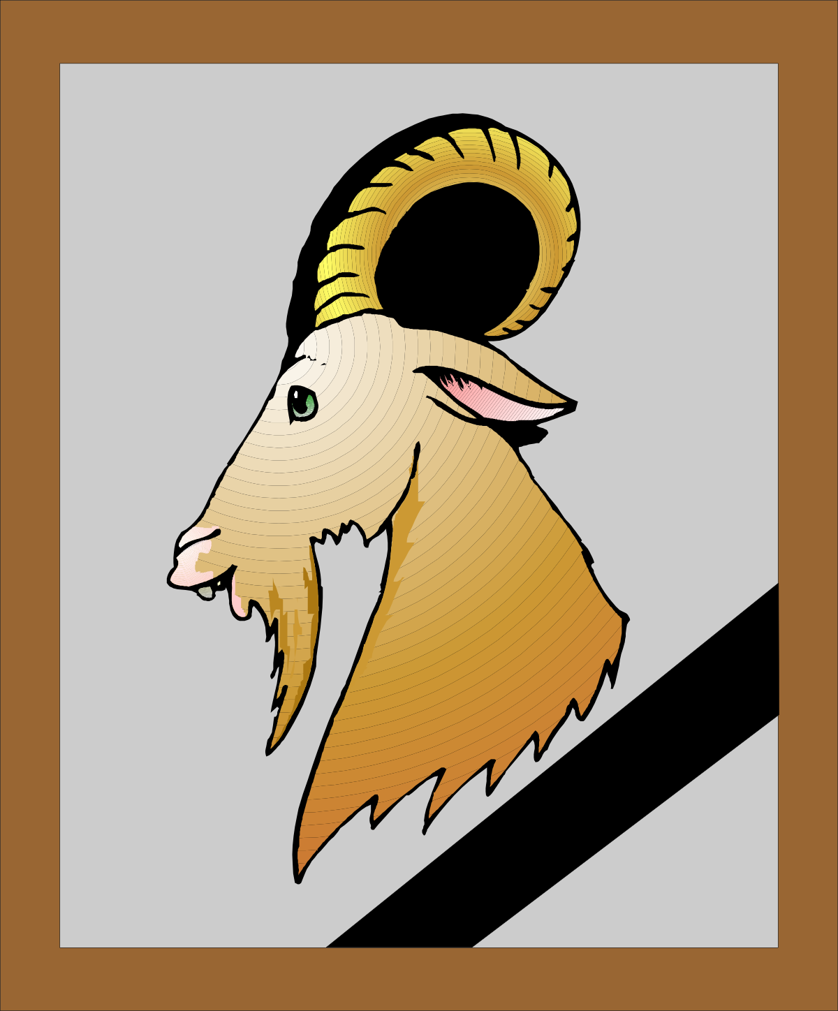 Goat Clipart with Long Horn and Tail - Unique SVG Illustrations