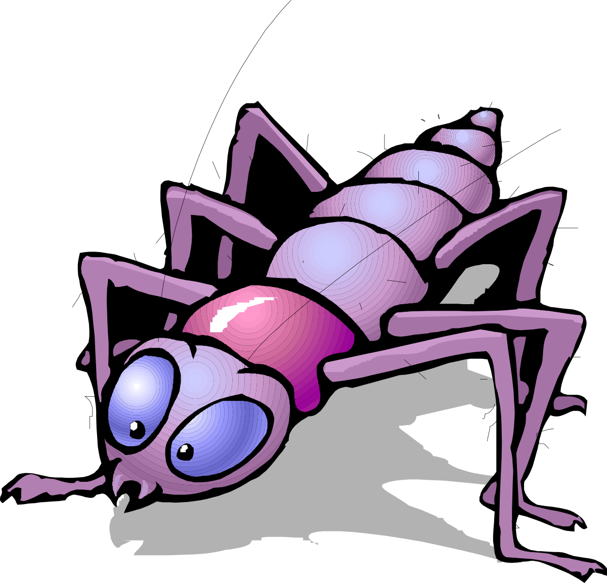 Cartoon Bug with Big Blue Eye Clipart - Fun and Whimsical Illustrations