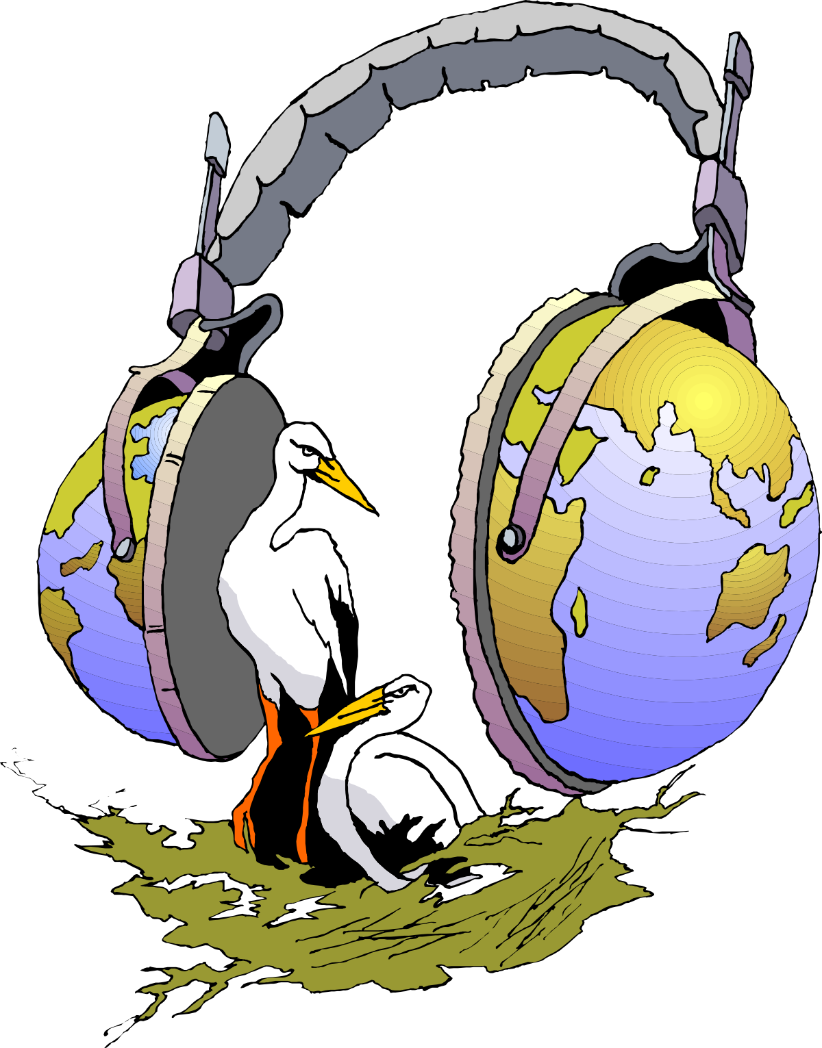 Bird with Headphones: Fun Clipart for Your Projects