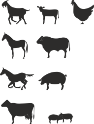 Farm Animals Silhouettes Set - Perfect for Creative Projects