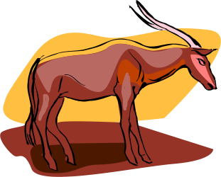 Brown and Black Animal Standing on Red Ground - Stunning Clipart Collection