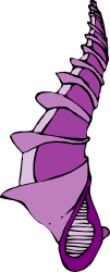 Purple and White Fish with Long Tail Clipart