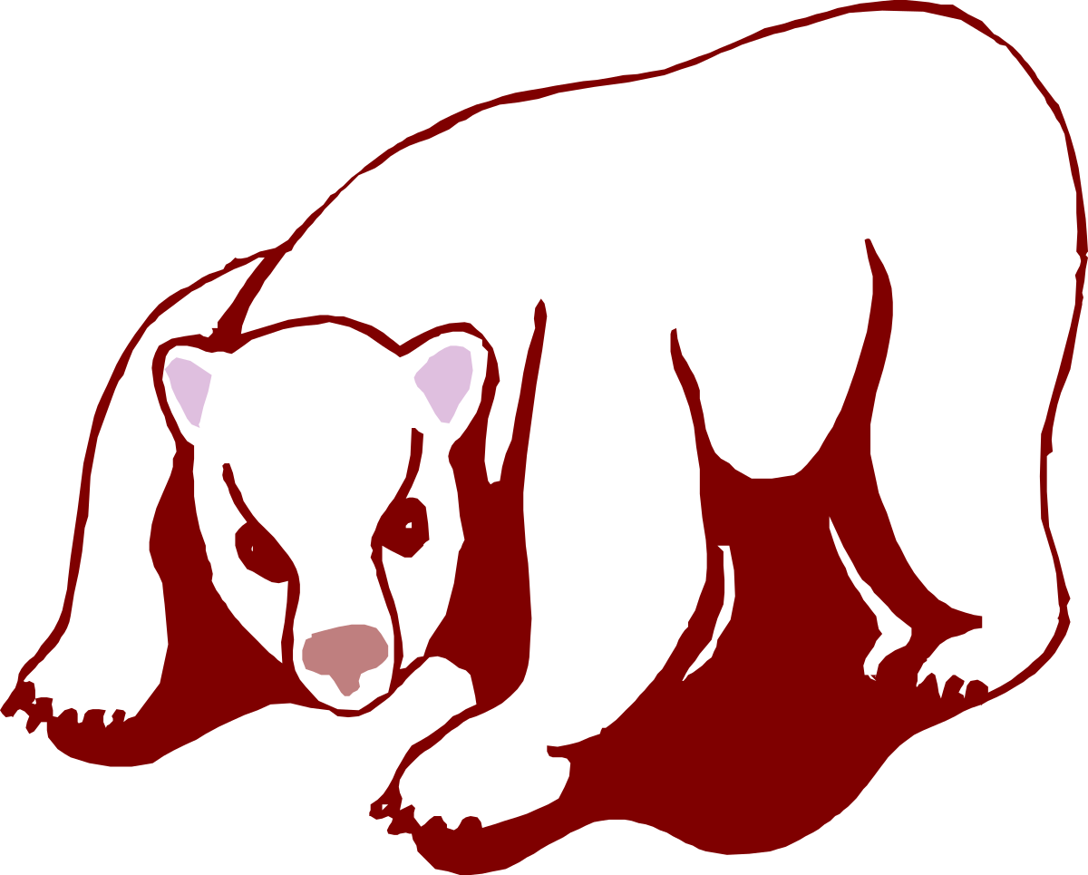 a white bear with a red background clip art png transparent White Bear on Vibrant Red Background Clipart