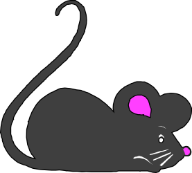 Black Mouse with Pink Ears Clipart - Adorable and Whimsical SVG Graphics