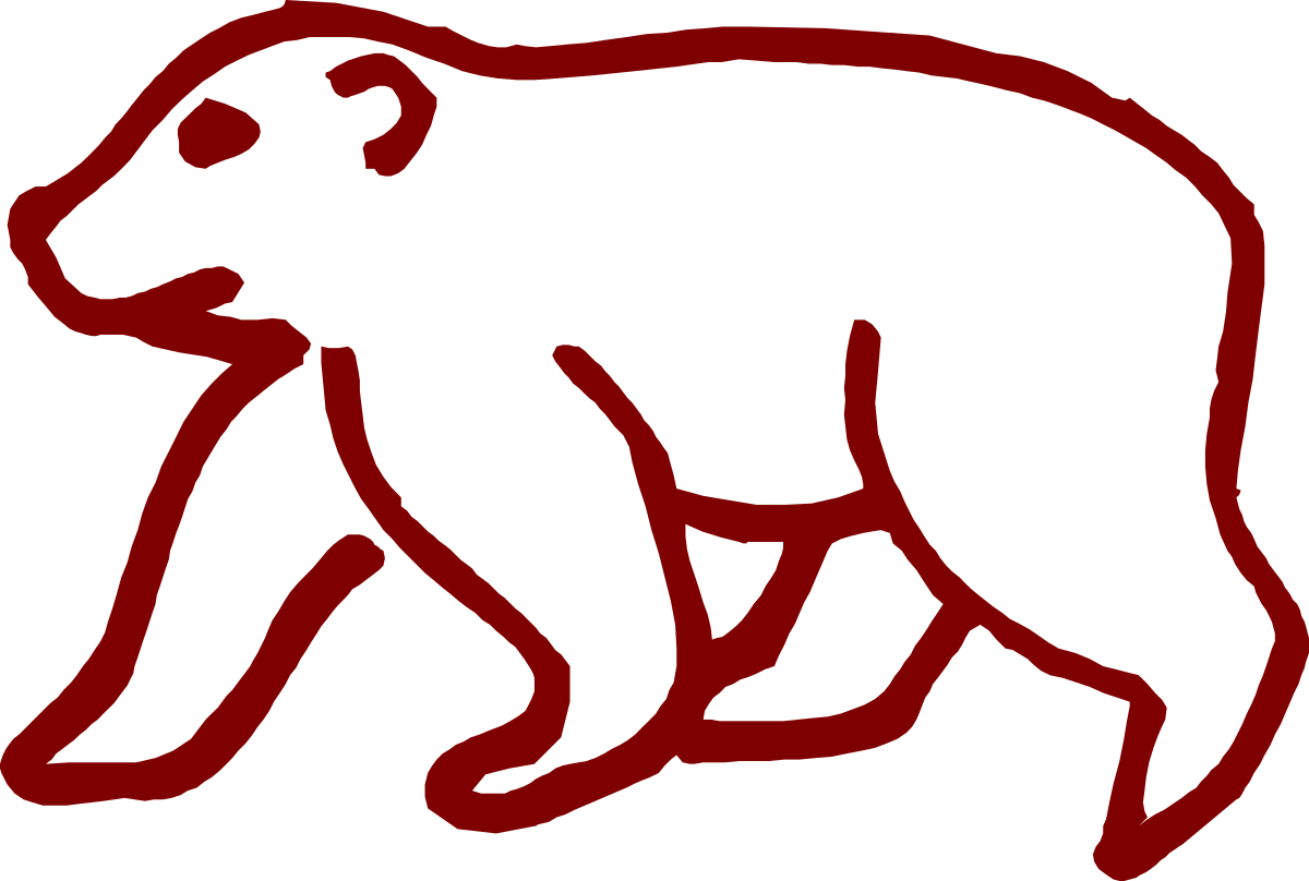 Silhouette Bear Clipart on Black Background