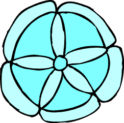 Blue Flower on Black Background Clipart - Eye-Catching Floral Illustration
