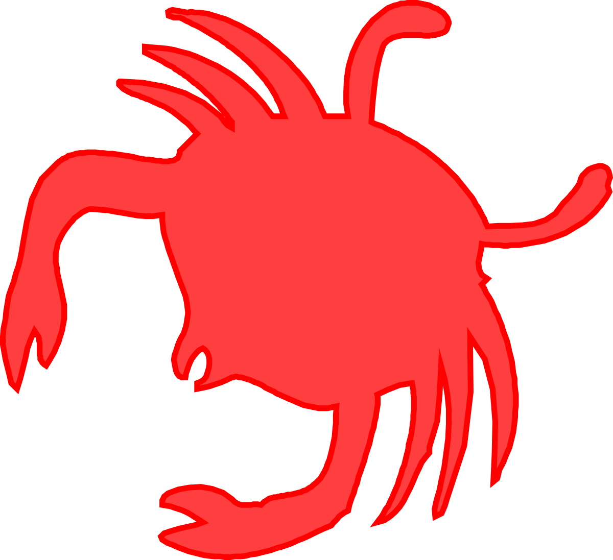 Red Crab on Black Background - Stunning Clipart Illustration