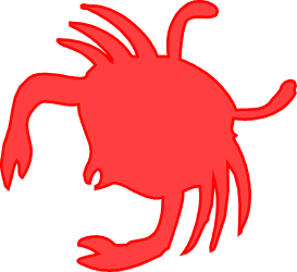 Red Crab on Black Background - Stunning Clipart Illustration