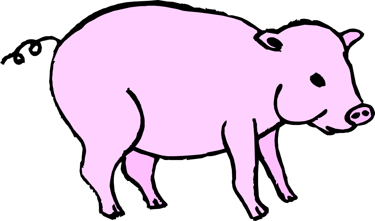 Silhouetted Pig Against Black Background - Stunning Clipart