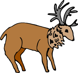 Deer with Ants on Its Head Clipart - Whimsical Wildlife Illustration