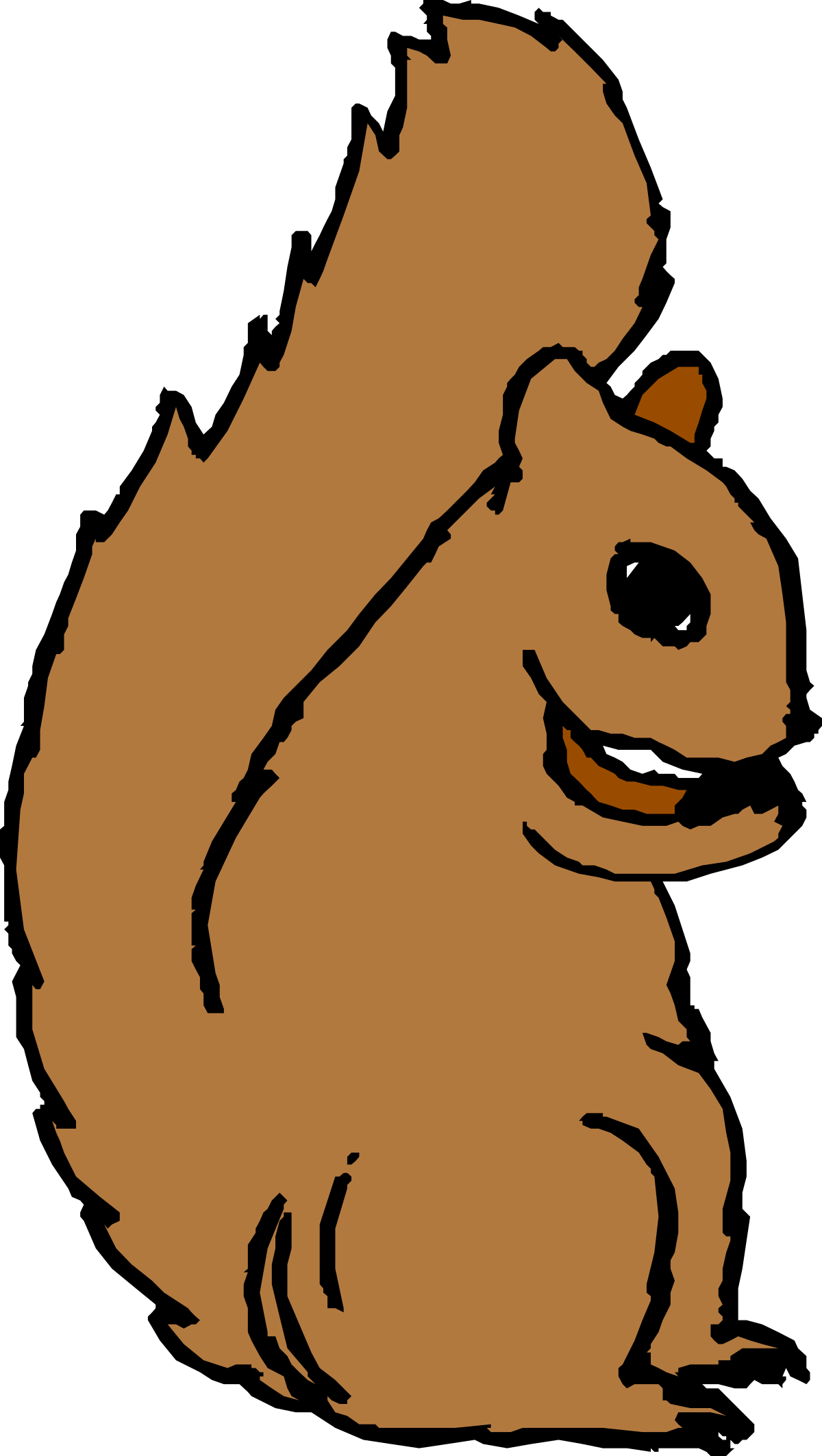 Brown Squirrel Sitting on Its Hind Legs Clipart