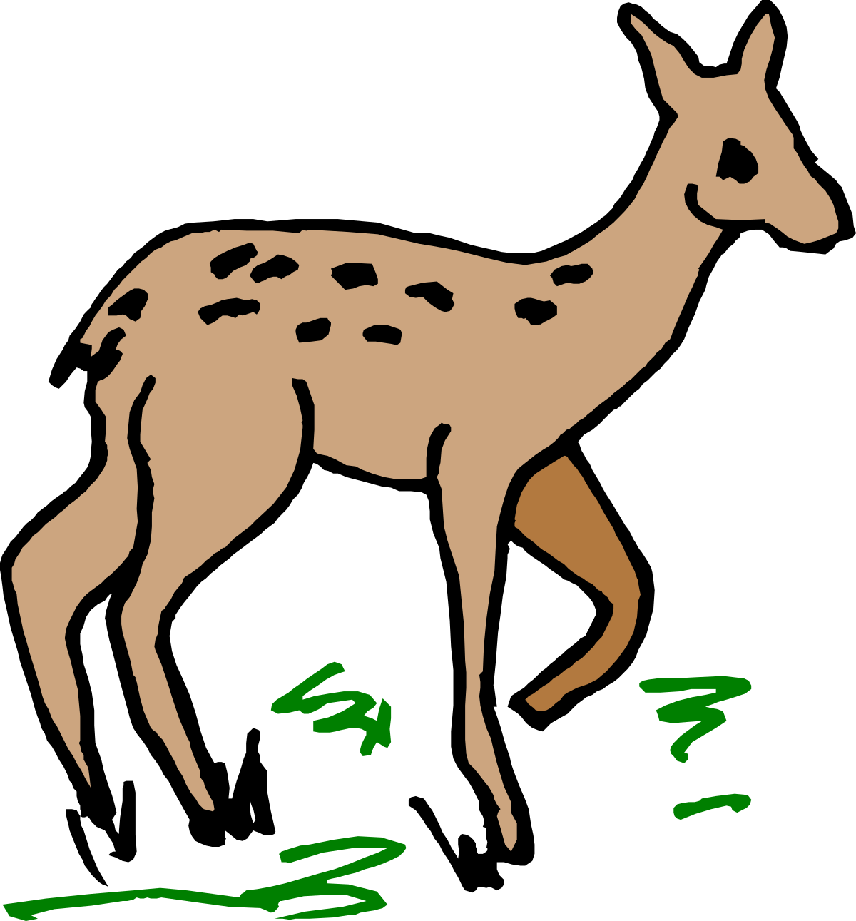 Deer Walking Across Grass - Nature Clipart for Your Projects