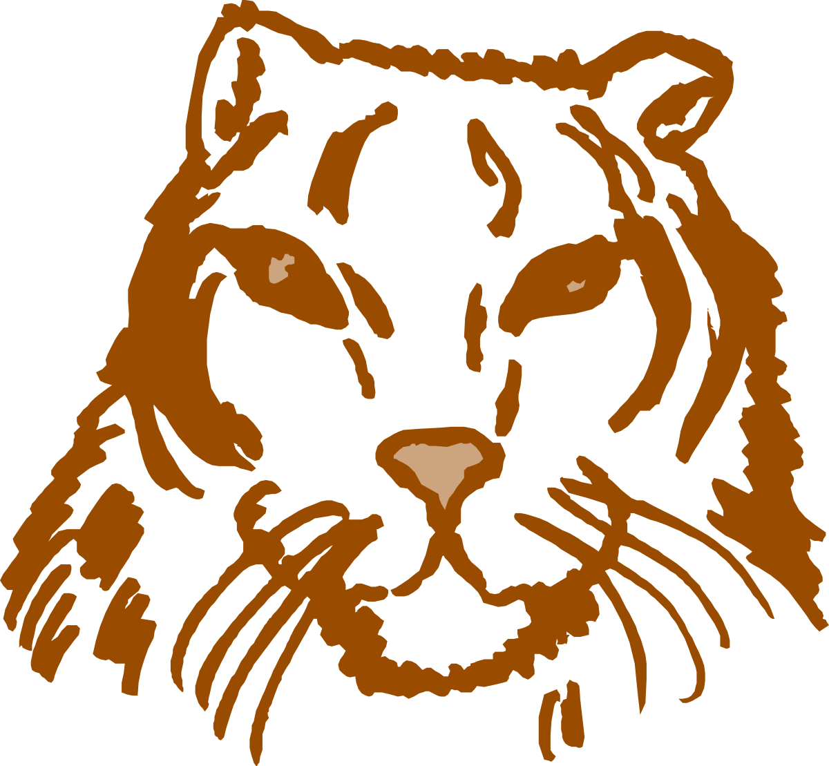 Brown Cat on Black Background Clipart - Charming SVG Illustration