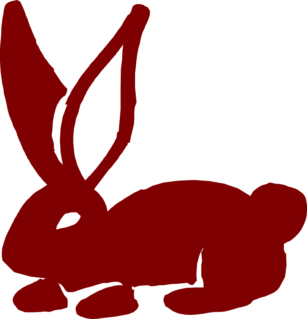 Red Rabbit with White Ears Clipart for Creative Projects