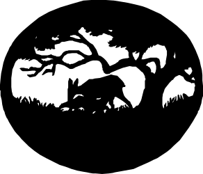 Wolf Silhouette and Tree Clipart - Nature Inspired Design Elements