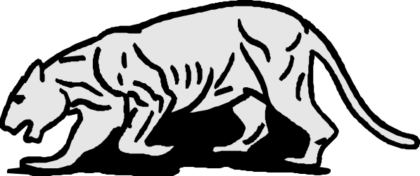 White Lion Silhouette on Black Background  Striking Clipart Design
