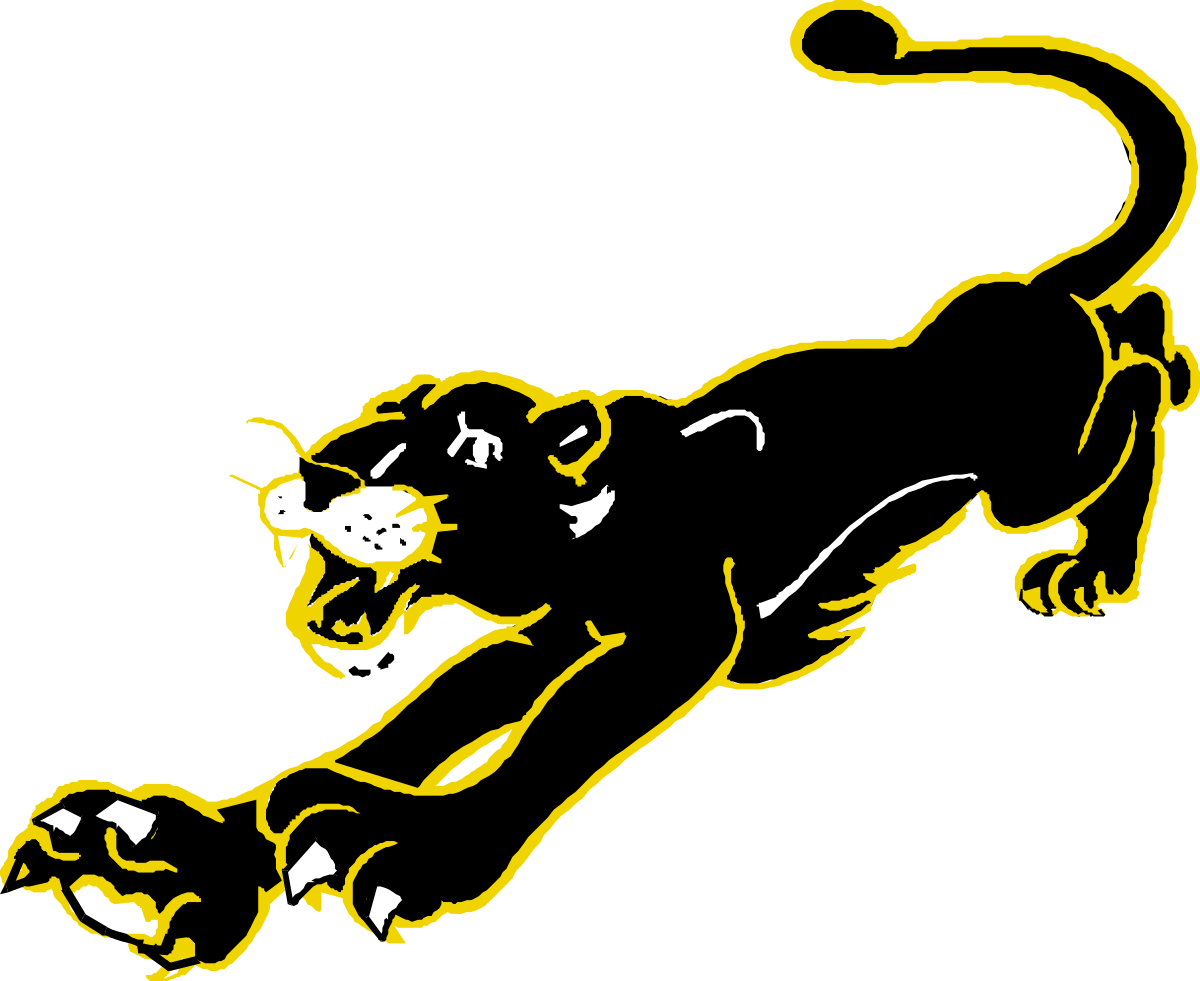 Panther Running Clipart: Black and Yellow Jungle Predator