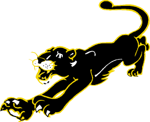 Panther Running Clipart: Black and Yellow Jungle Predator