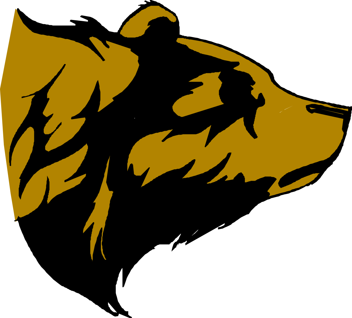 Black and Gold Dog Silhouette Clipart for Creative Projects