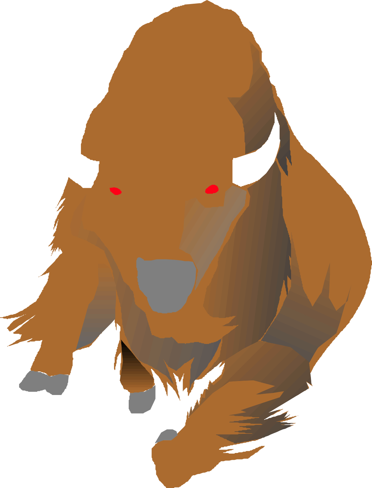 Bison with Red Eyes Clipart - Unique and Striking Graphics