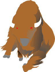 Bison with Red Eyes Clipart - Unique and Striking Graphics