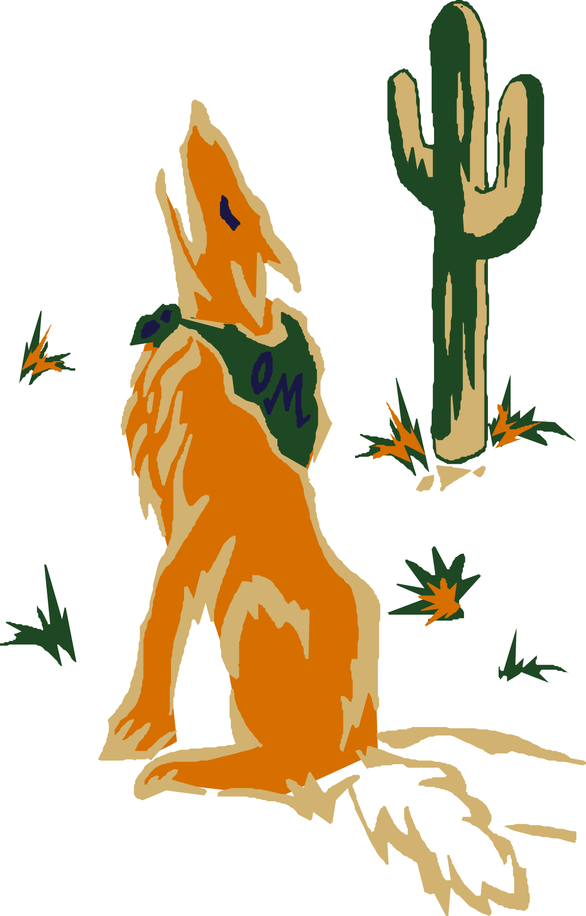 a rabbit sitting in the grass next to a cactus clip art png transparent Rabbit Sitting in Grass Next to Cactus - Perfect Clipart for Nature Themes